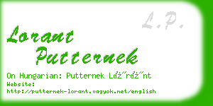 lorant putternek business card